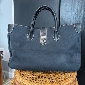 Dooney & Bourke Dark Blue and Black Checkered Interior Bag